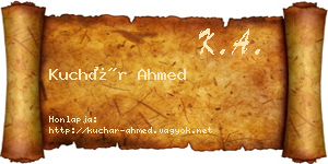 Kuchár Ahmed névjegykártya